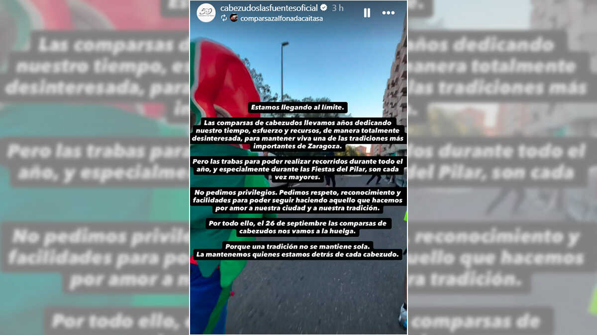 萨拉戈萨各城区大头人偶抗议皮拉尔节期间被禁出场