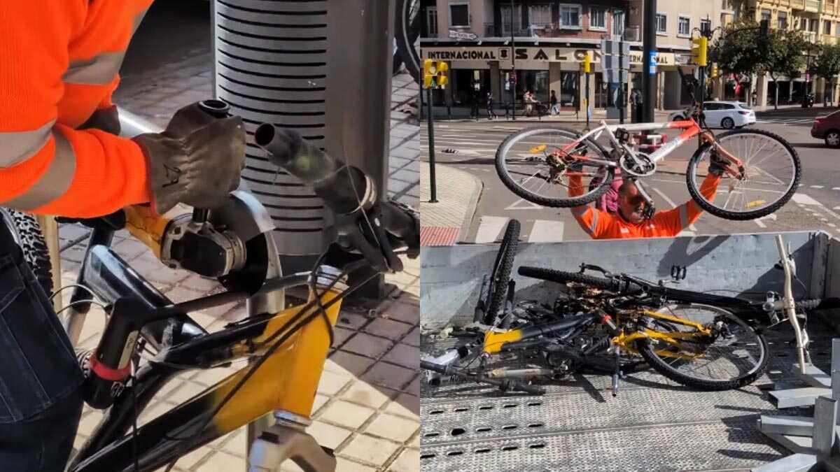 注意：把自行车遗弃在萨拉戈萨街头可能会有这样的后果